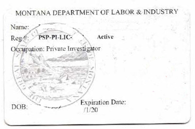 Montana private investigator license exam